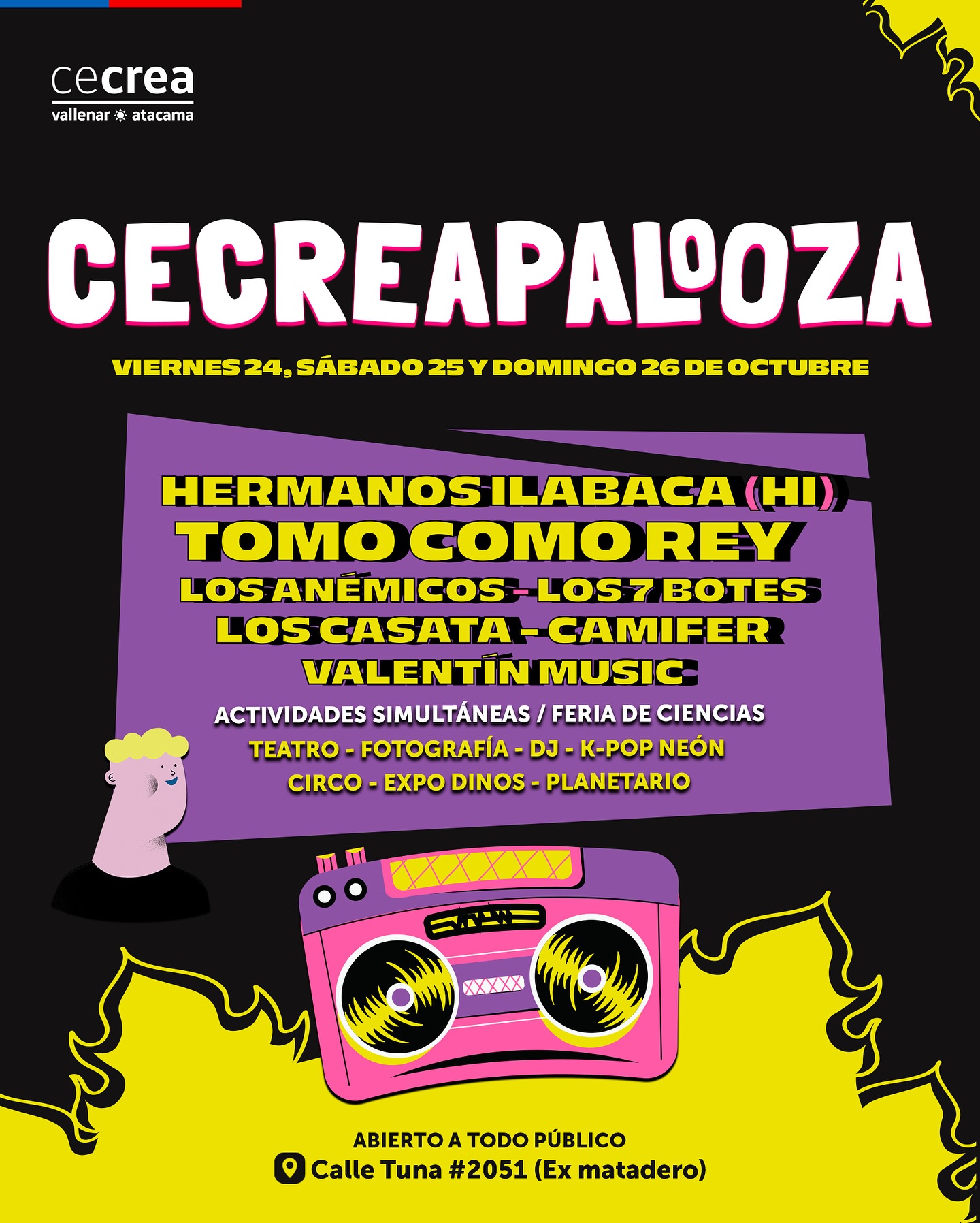 CECREAPALOOZA 2025 invita a disfrutar tres días de arte, ciencia y creatividad en Vallenar