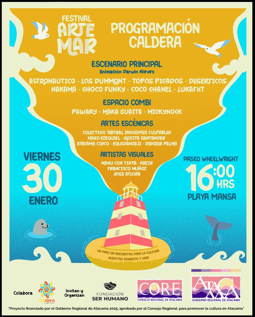 Festival Arte Mar reunirá a más de 250 artistas regionales en Caldera, Flamenco y Huasco